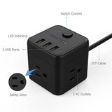 3 USB  & 3 US Outlet